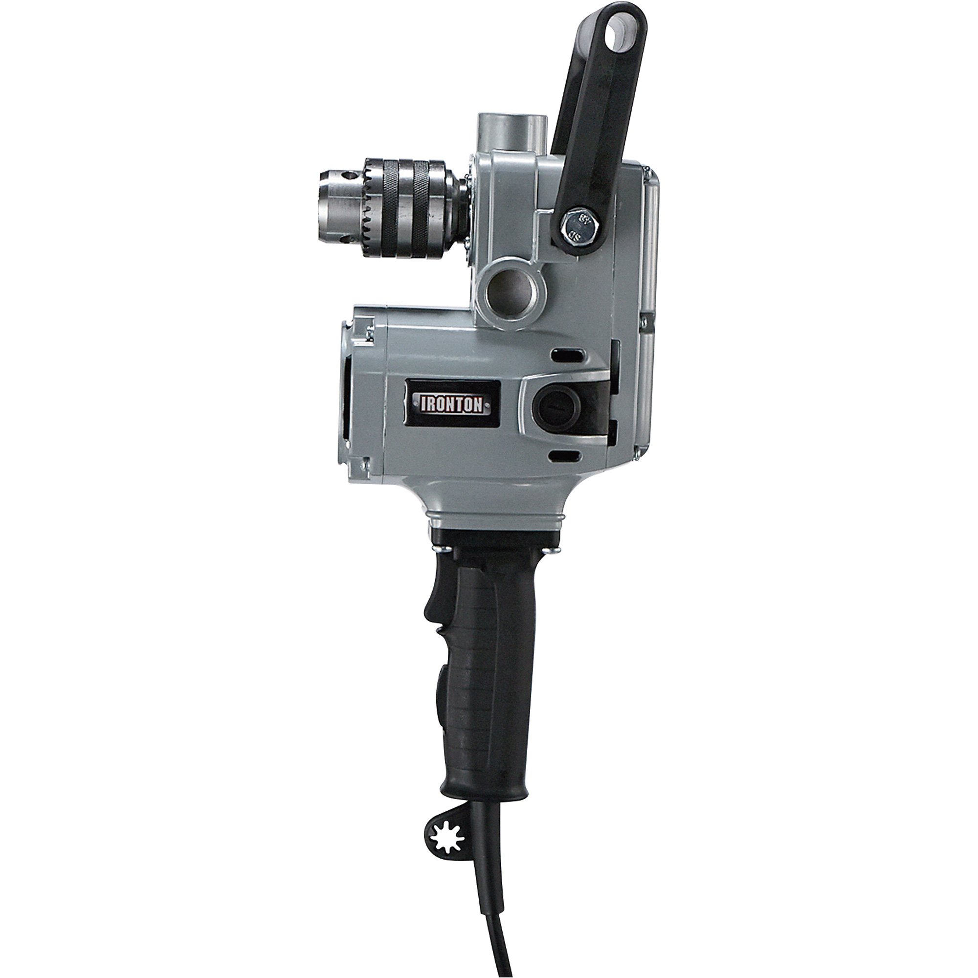 Ironton Compact Corded Electric Right Angle Drill — 1/2in. Chuck, 8.0 Amp, 1375 RPM